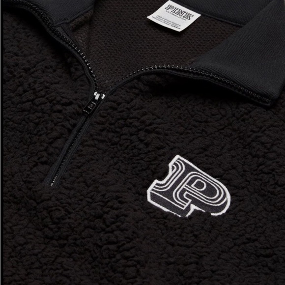 PINK Victoria's Secret Black Fleece Sweatshirt SZ XL - Picture 6 of 6